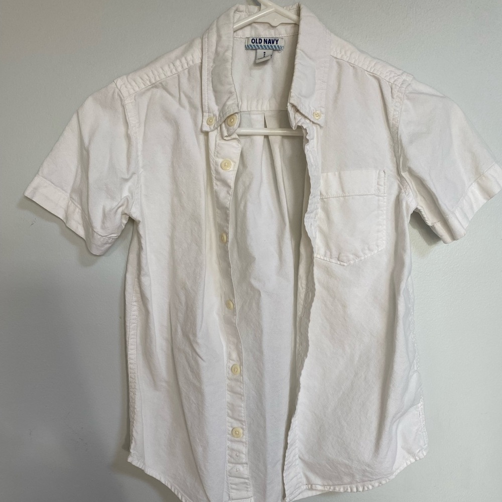 Old navy boys white‎ button up shirt